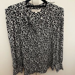 LOFT leopard work blouse, size L